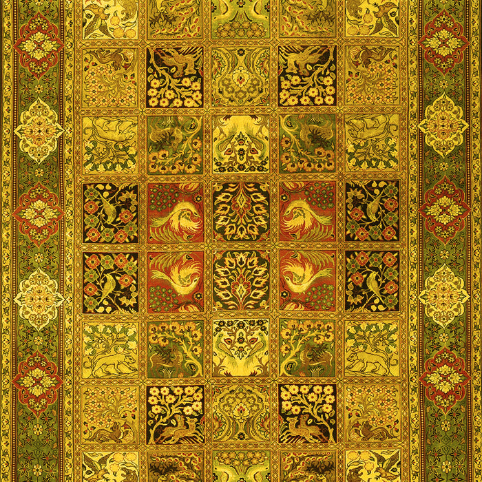 Machine Washable Persian Yellow Traditional Rug, wshtr1894yw