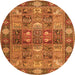 Square Persian Orange Traditional Rug, tr1894org