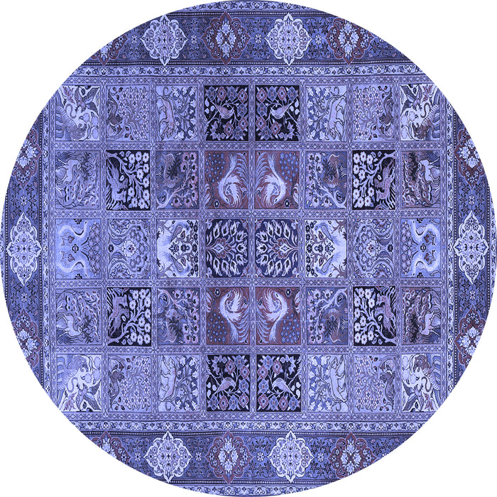Round Persian Blue Traditional Rug, tr1894blu