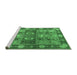 Sideview of Machine Washable Persian Emerald Green Traditional Area Rugs, wshtr1894emgrn