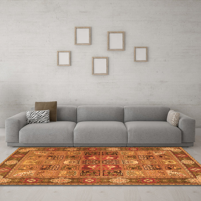 Machine Washable Persian Orange Traditional Area Rugs in a Living Room, wshtr1894org