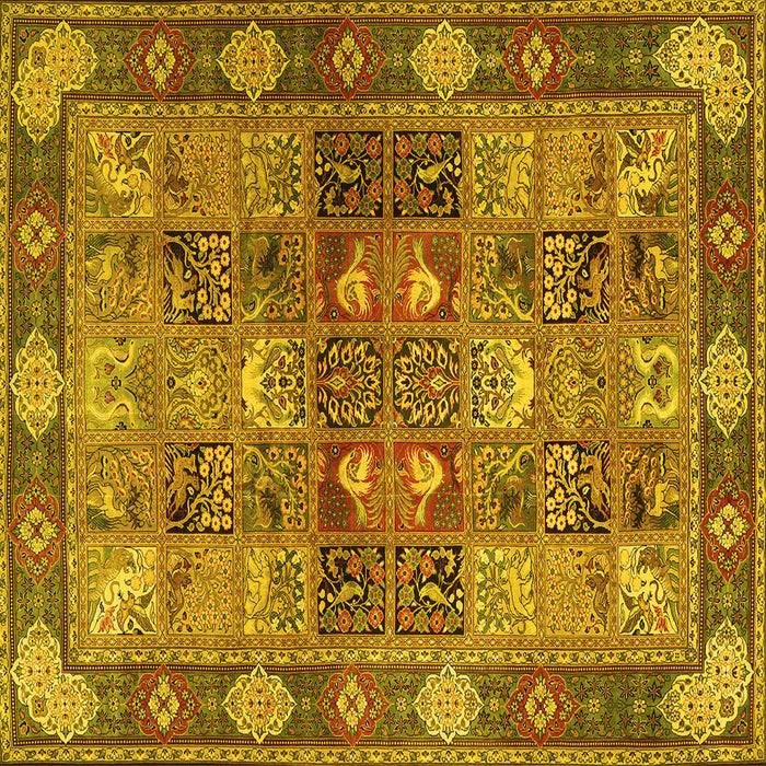 Square Persian Yellow Traditional Rug, tr1894yw