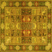 Square Persian Yellow Traditional Rug, tr1894yw