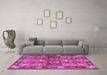 Machine Washable Persian Pink Traditional Rug in a Living Room, wshtr1894pnk