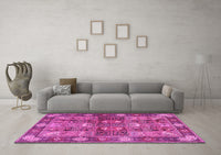 Machine Washable Persian Pink Traditional Rug, wshtr1894pnk