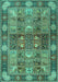 Machine Washable Persian Turquoise Traditional Area Rugs, wshtr1894turq