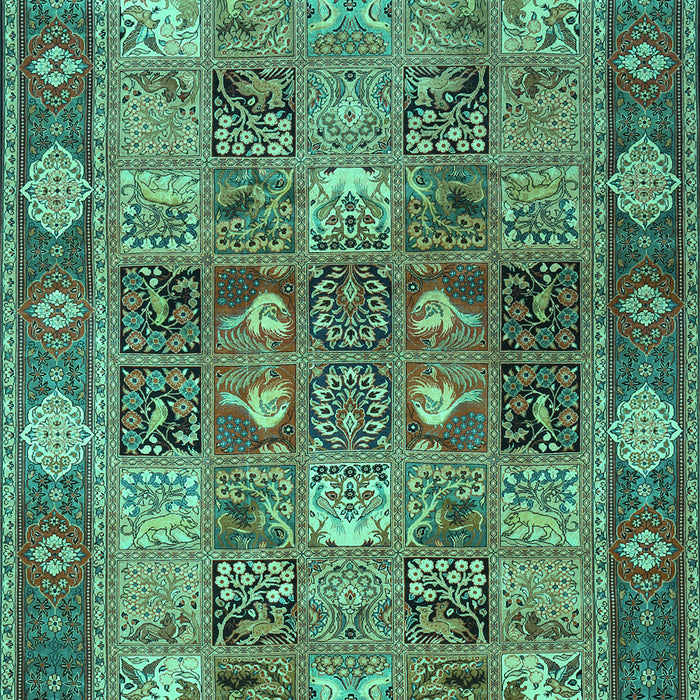 Machine Washable Persian Turquoise Traditional Area Rugs, wshtr1894turq