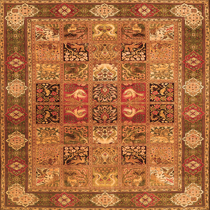 Round Machine Washable Persian Orange Traditional Area Rugs, wshtr1894org