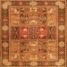 Round Machine Washable Persian Orange Traditional Area Rugs, wshtr1894org