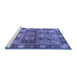 Sideview of Machine Washable Persian Blue Traditional Rug, wshtr1894blu