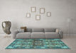 Machine Washable Persian Light Blue Traditional Rug in a Living Room, wshtr1894lblu