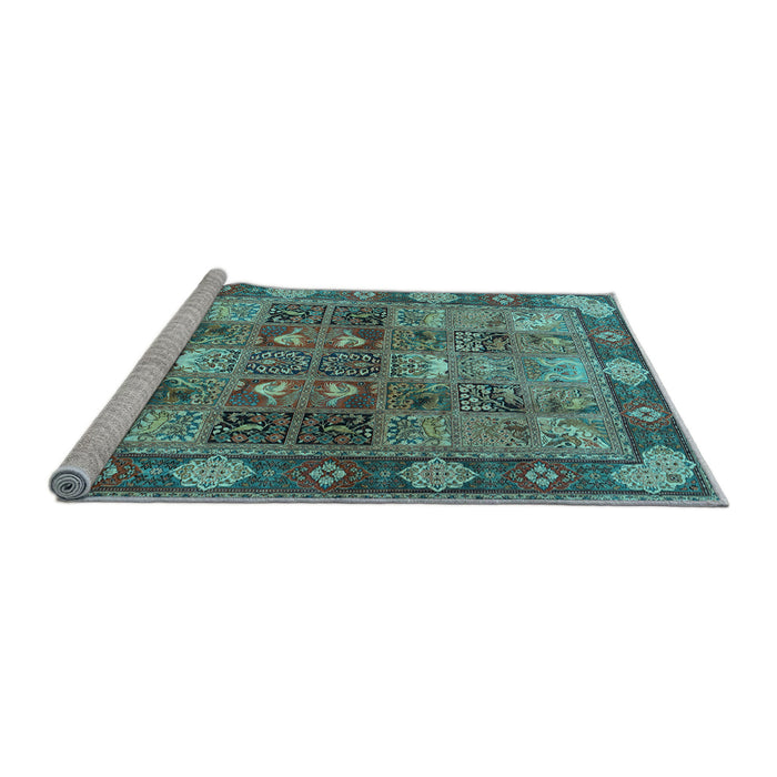 Sideview of Machine Washable Persian Light Blue Traditional Rug, wshtr1894lblu