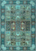 Machine Washable Persian Light Blue Traditional Rug, wshtr1894lblu