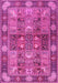 Machine Washable Persian Pink Traditional Rug, wshtr1894pnk