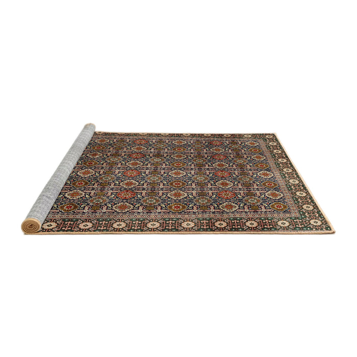 Sideview of Machine Washable Traditional Bakers Brown Rug, wshtr1895