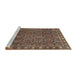 Sideview of Machine Washable Traditional Bakers Brown Rug, wshtr1895