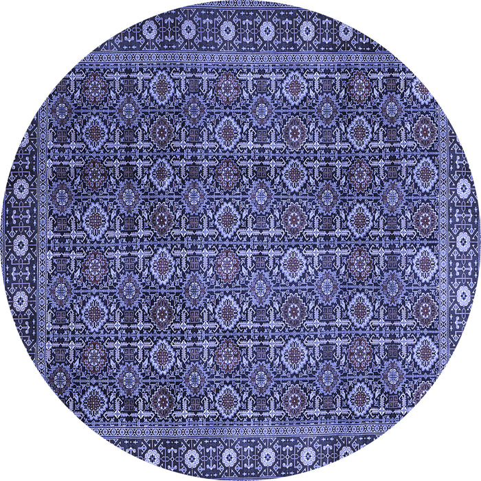 Round Persian Blue Traditional Rug, tr1895blu