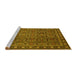 Sideview of Machine Washable Persian Yellow Traditional Rug, wshtr1895yw