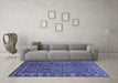 Machine Washable Persian Blue Traditional Rug in a Living Room, wshtr1895blu