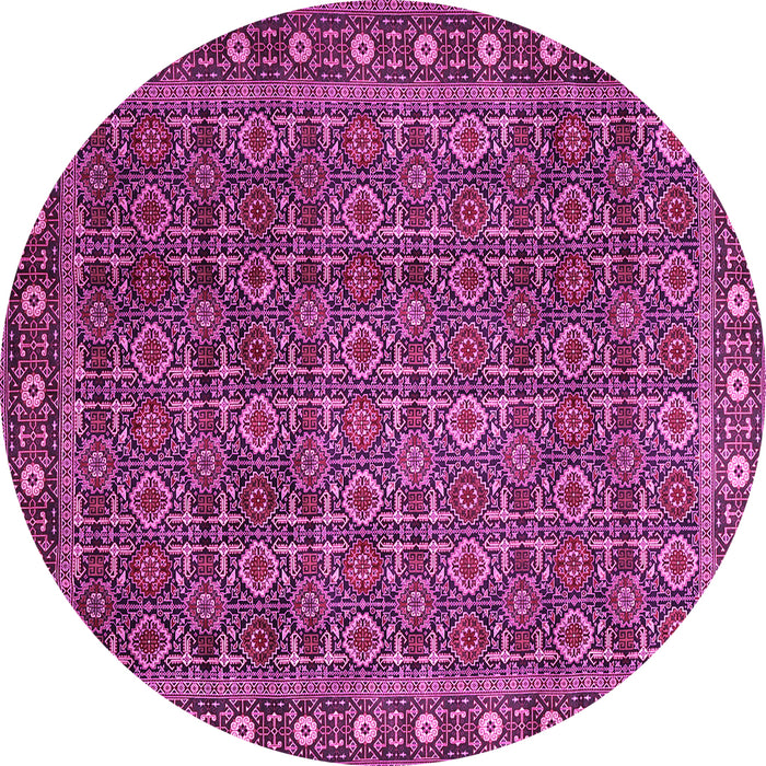 Round Persian Pink Traditional Rug, tr1895pnk