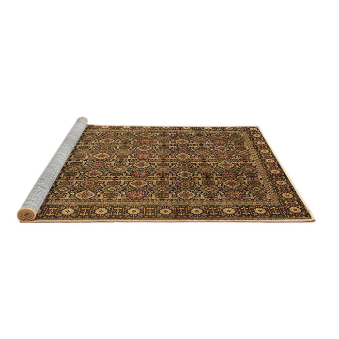 Sideview of Machine Washable Persian Brown Traditional Rug, wshtr1895brn