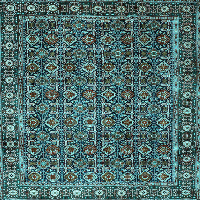 Square Machine Washable Persian Light Blue Traditional Rug, wshtr1895lblu