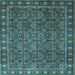 Square Machine Washable Persian Light Blue Traditional Rug, wshtr1895lblu