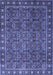 Machine Washable Persian Blue Traditional Rug, wshtr1895blu