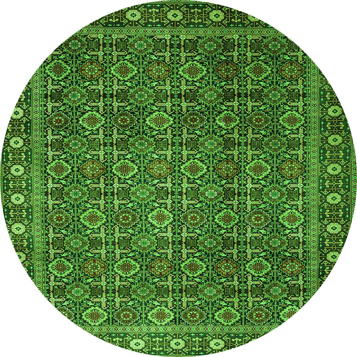Square Persian Green Traditional Rug, tr1895grn