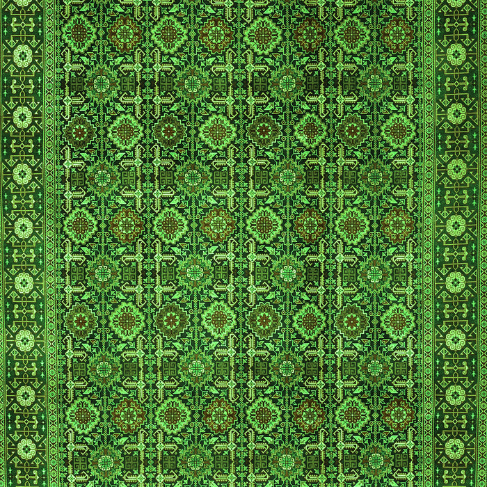 Serging Thickness of Machine Washable Persian Green Traditional Area Rugs, wshtr1895grn