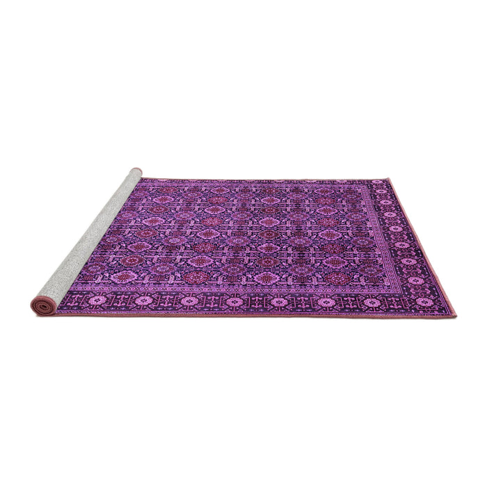 Sideview of Machine Washable Persian Purple Traditional Area Rugs, wshtr1895pur