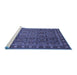 Sideview of Machine Washable Persian Blue Traditional Rug, wshtr1895blu