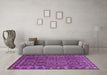 Machine Washable Persian Purple Traditional Area Rugs in a Living Room, wshtr1895pur