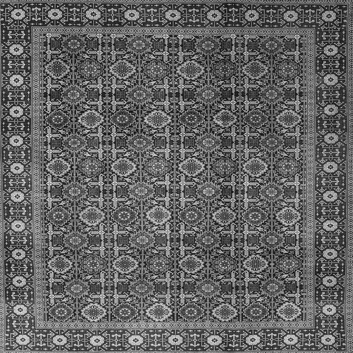 Round Machine Washable Persian Gray Traditional Rug, wshtr1895gry