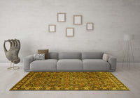 Machine Washable Persian Yellow Traditional Rug, wshtr1895yw