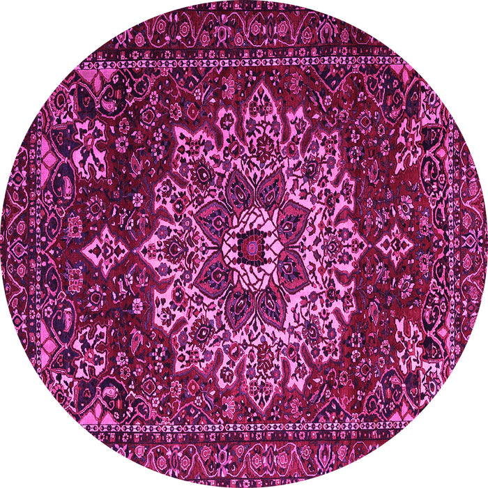 Round Persian Pink Traditional Rug, tr1896pnk