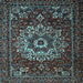 Square Machine Washable Persian Light Blue Traditional Rug, wshtr1896lblu