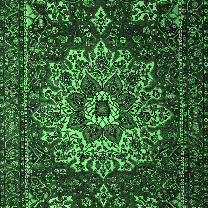 Machine Washable Persian Emerald Green Traditional Area Rugs, wshtr1896emgrn