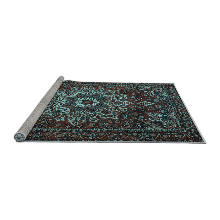 Sideview of Machine Washable Persian Light Blue Traditional Rug, wshtr1896lblu