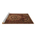 Sideview of Machine Washable Persian Brown Traditional Rug, wshtr1896brn