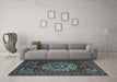 Machine Washable Persian Light Blue Traditional Rug in a Living Room, wshtr1896lblu