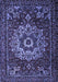 Machine Washable Persian Blue Traditional Rug, wshtr1896blu