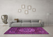 Machine Washable Persian Purple Traditional Area Rugs in a Living Room, wshtr1896pur