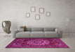 Machine Washable Persian Pink Traditional Rug in a Living Room, wshtr1896pnk