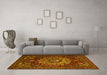 Machine Washable Persian Yellow Traditional Rug in a Living Room, wshtr1896yw