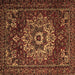 Square Machine Washable Persian Brown Traditional Rug, wshtr1896brn