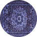 Round Persian Blue Traditional Rug, tr1896blu