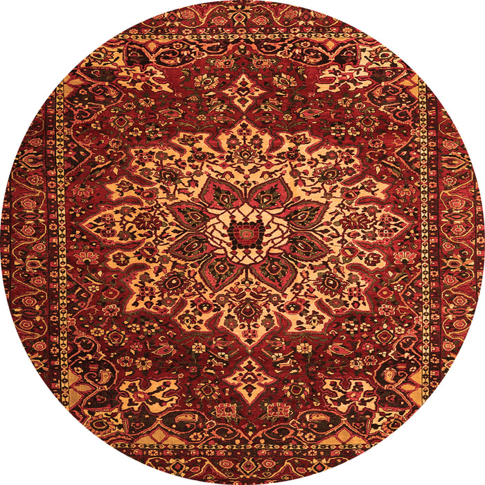 Square Persian Orange Traditional Rug, tr1896org