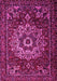 Machine Washable Persian Pink Traditional Rug, wshtr1896pnk