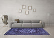 Machine Washable Persian Blue Traditional Rug in a Living Room, wshtr1896blu